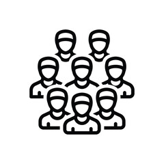 Black line icon for population growth