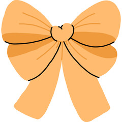 hand drawn orange bow