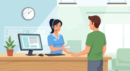 Patient Registration And Assistance At A Medical Office Or Outpatient Clinic.