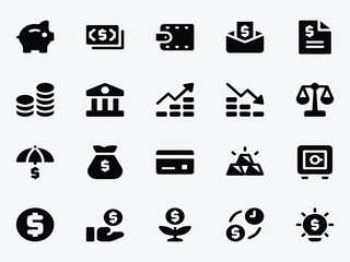 Piggy Bank Finance Icon Collection