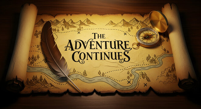 Embark on a thrilling journey with this vintage map and compass, inspiring exploration and discovery for your next project