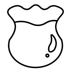 Outline of a glass vase containing visible water