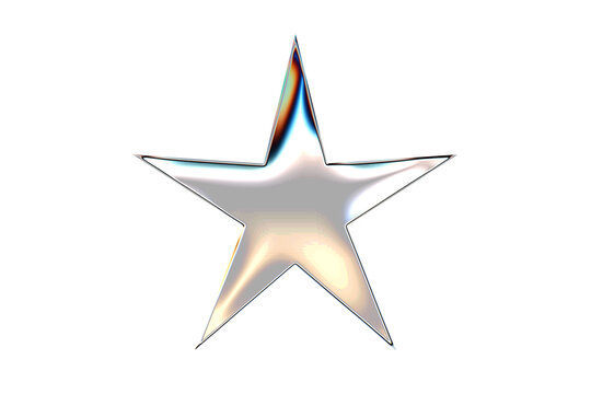 chrome metallic star