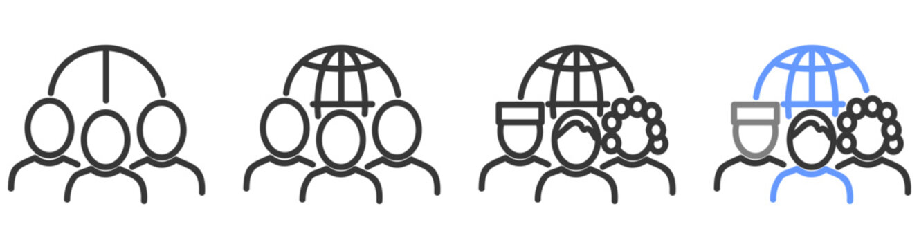 The Ultimate ethnicity Styles with Variations Line of icon set vector illustration