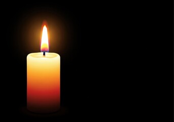 Glowing candle flame illuminating the darkness with a warm and inviting light