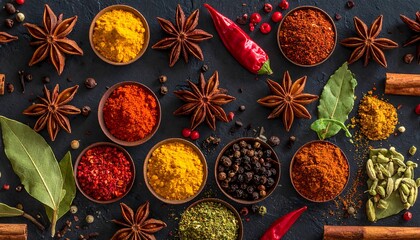 Aromatic Spices - Vibrant Culinary Ingredients for Flavorful Dishes.