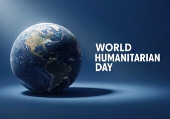 World humanitarian day is celebrated with the earth in the background