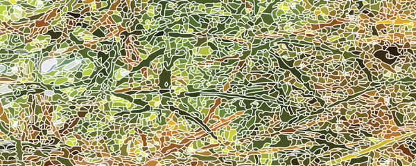 stained glass- abstract drawing randomly arranged geometric shapes