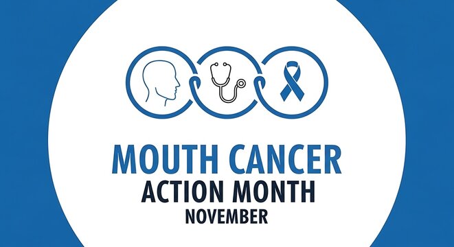Mouth Cancer Action Month November Icons and Text cancer awareness