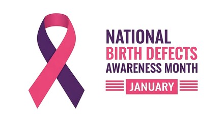 National Birth Defects Awareness Month January with Ribbon