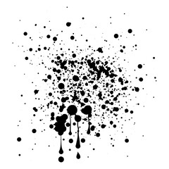 Black splatter background with  ink or paint