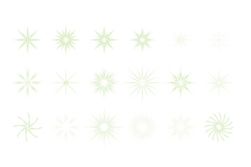 Collection of diverse starbursts and lens flares for graphic design elements and effects