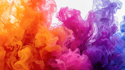 Vibrant Colorful Ink Smoke Clouds in Abstract Flowing Motion