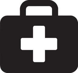Fototapeta premium First Aid Kit Silhouette Icon