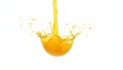 freshly squeezed orange juice captured mid-air with a vibrant splash effect, bright citrus color, dynamic motion and refreshing energy creating a perfect food and beverage visual for healthy themes