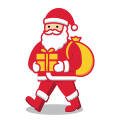 Santa claus with bag illustration isolated
