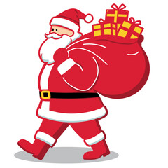 Santa claus with bag illustration