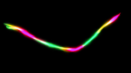 Abstract blurred magic laser . Stripes space flowing and vibrant dynamic, fiery color gradients on a black background. Led energy design featuring vibrant fiery color.