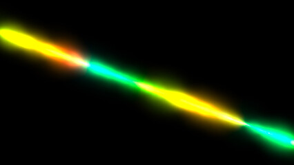Abstract blurred magic laser . Stripes space flowing and vibrant dynamic, fiery color gradients on a black background. Led energy design featuring vibrant fiery color.
