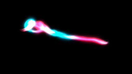 Fototapeta premium Abstract blurred magic laser . Stripes space flowing and vibrant dynamic, fiery color gradients on a black background. Led energy design featuring vibrant fiery color.