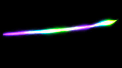 Abstract blurred magic laser . Stripes space flowing and vibrant dynamic, fiery color gradients on a black background. Led energy design featuring vibrant fiery color.