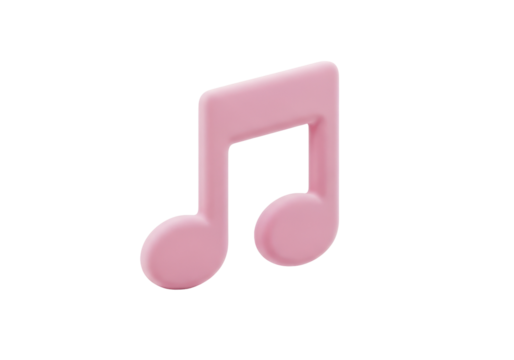 Cute 3d rendered pink music note symbol for sound and melody concepts - Powered by Adobe