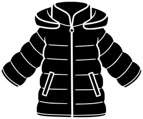 winter illustration jacket silhouette fashion logo clothing icon clothes outline style wear coat design garment warm casual apparel outerwear shape with vector graphic background