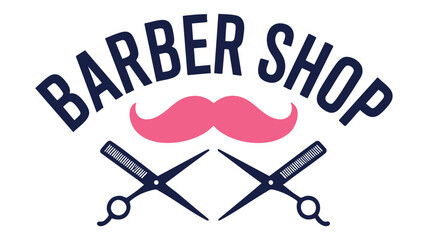 Barber shop logo with mustache