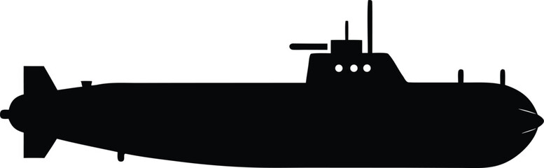 Submarine Silhouette – Underwater Vessel Vector Icon