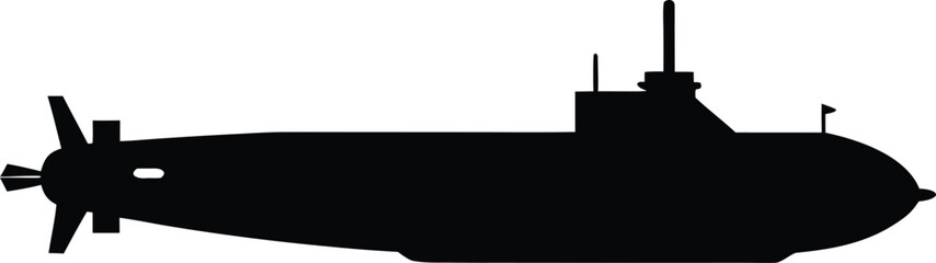 Submarine Silhouette – Underwater Vessel Vector Icon