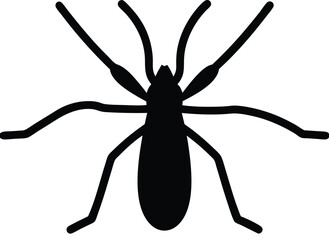 Water Strider Silhouette – Insect Icon Vector Illustration