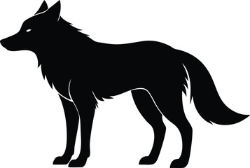 Howling Wolf Silhouette – Wild Animal Vector Illustration