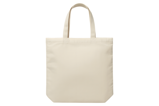 Simple canvas tote bag isolated on transparent background
