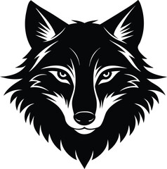 Wolf Head Silhouette – Detailed Wild Animal Vector Illustration