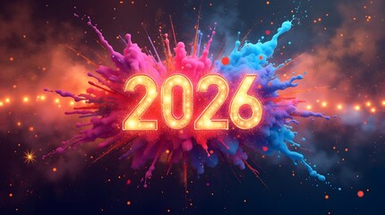 Celebrate 2026 with vibrant colors and sparkling lights for a joyful and unforgettable new year celebration