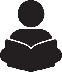 black and white hat vector icon showing a simple person silhouette