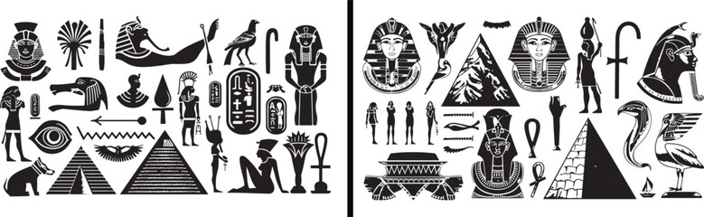  egyptian art symbols, ancient heritage illustration, cultural doodle design, historic vector drawing, traditional museum artwork, pharaoh art concept, egypt monuments illustration, line art culture, 
