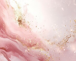 Abstract Fluid Art with Swirling Blush Pink and Rose Gold Hues Texture Background Design