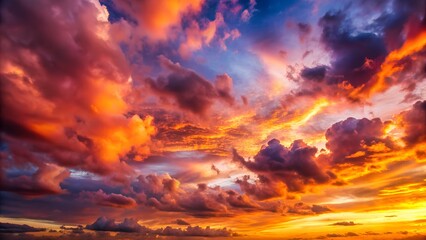 Fototapeta premium Dramatic sunset with clouds