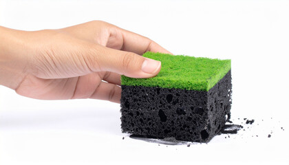 Dirty business concept: greenwash metaphor of corporate sustainability efforts 