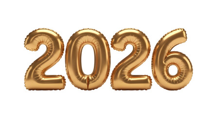 2026 golden balloon numbers for celebration and new year design