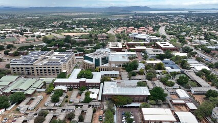 University of Botswana aerial view of the campus located in Gaborone, Botswana, Africa