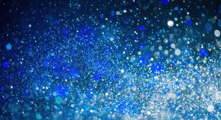 Obraz premium Sparkling Blue Bokeh Abstract Background, Glitter, Lights, Sparkle