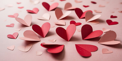 Celebrate romance with lovely paper hearts, perfect for Valentine's Day promotions, create a heartfelt invitation, or inspire love and affection with these charming, delicate designs