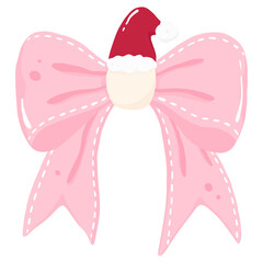 Christmas Bow Illustration, Red Ribbon Clipart, Holiday Decoration for Planner, Sticker, and Printable Designs
