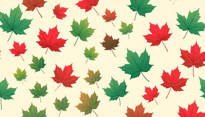 Autumnal Maple Leaf Pattern - A Vibrant Tapestry of Fall Colors.