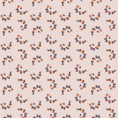 Multicolor Ornamental Curl Seamless Pattern