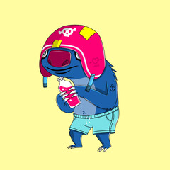 Naklejka premium Sloth Cartoon