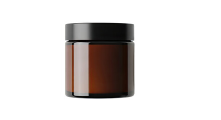 Brown Glass Jar with Black Lid for Storage 3.