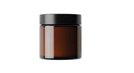Brown Glass Jar with Black Lid for Storage 3.
